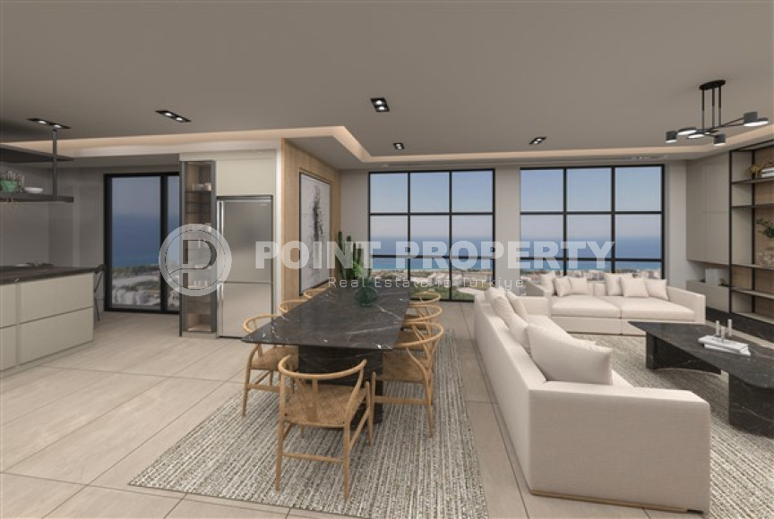 Новая двухкомнатная квартира, 55м², в комплексе на этапе строительства в 800м от моря, Аланья, Каргыджак-id-2358-фото-3