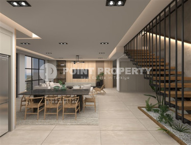 Новая двухкомнатная квартира, 55м², в комплексе на этапе строительства в 800м от моря, Аланья, Каргыджак-id-2358-фото-4