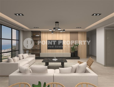 Новая двухкомнатная квартира, 55м², в комплексе на этапе строительства в 800м от моря, Аланья, Каргыджак-id-2358-фото-5