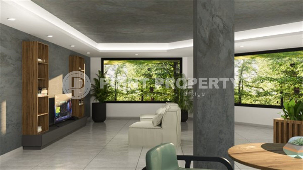 Новая двухкомнатная квартира, 55м², в комплексе на этапе строительства в 800м от моря, Аланья, Каргыджак-id-2358-фото-11