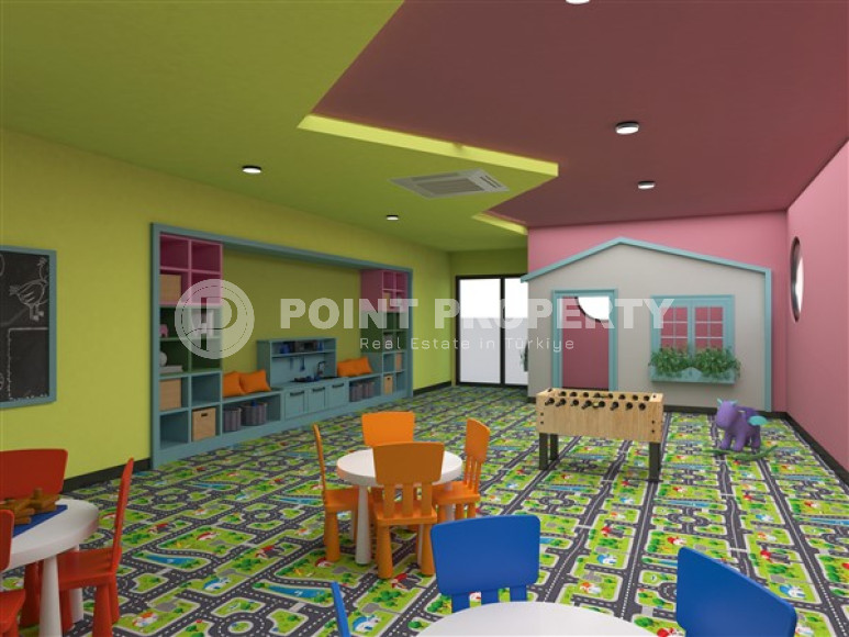 Новая двухкомнатная квартира, 55м², в комплексе на этапе строительства в 800м от моря, Аланья, Каргыджак-id-2358-фото-12