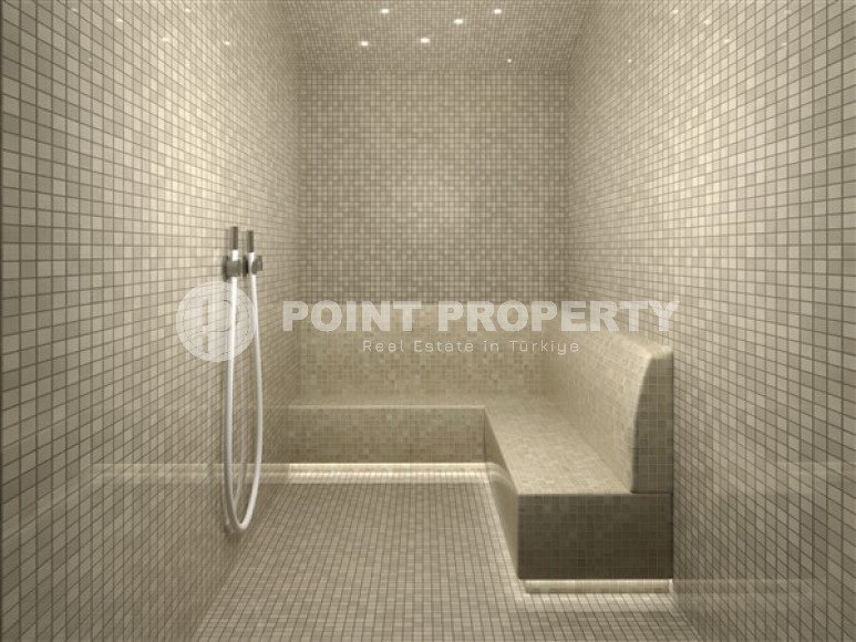 Новая двухкомнатная квартира, 55м², в комплексе на этапе строительства в 800м от моря, Аланья, Каргыджак-id-2358-фото-16