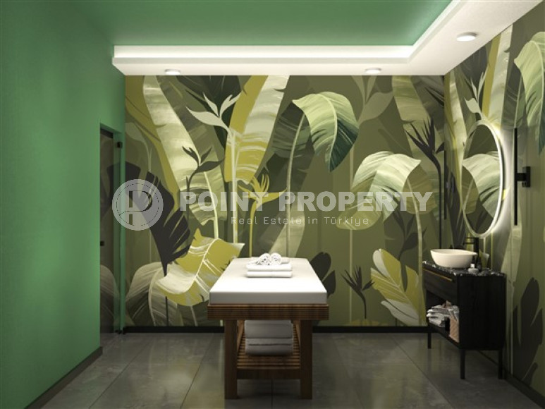 Новая двухкомнатная квартира, 55м², в комплексе на этапе строительства в 800м от моря, Аланья, Каргыджак-id-2358-фото-20