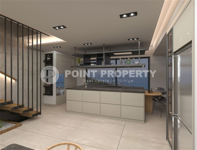 Новая двухкомнатная квартира, 55м², в комплексе на этапе строительства в 800м от моря, Аланья, Каргыджак-id-2358-фото-26