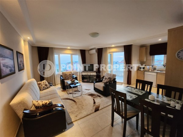 Меблированная трехкомнатная квартира, 90м² с видом на море и горы в тихом районе Алании – Джикджилли-id-2361-фото-2