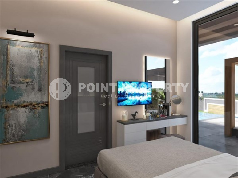 Трехэтажная вилла 460м2, с личным бассейном в Каргыджаке, 1300м до Средиземного моря-id-2384-фото-16