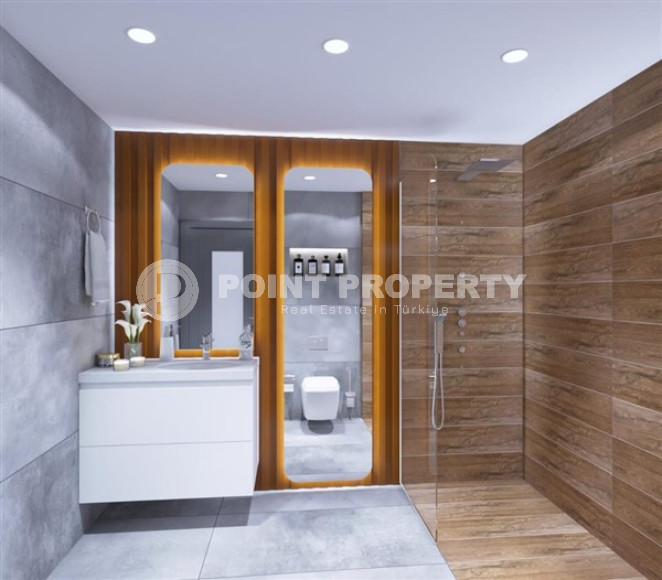 Трехэтажная вилла 460м2, с личным бассейном в Каргыджаке, 1300м до Средиземного моря-id-2384-фото-17