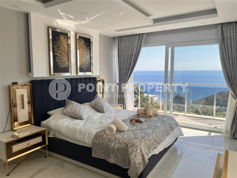 Роскошная, двухэтажная вилла 3+1, площадью 200 м2 с потрясающими видами на море, район Динек, Алания-id-2387-фото-7