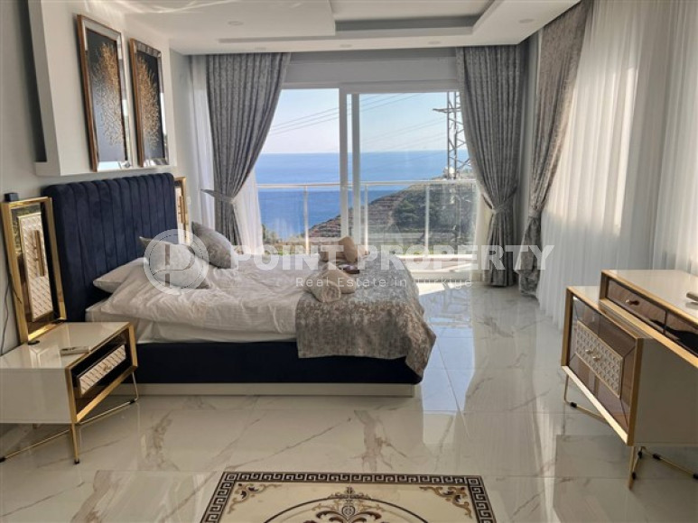 Роскошная, двухэтажная вилла 3+1, площадью 200 м2 с потрясающими видами на море, район Динек, Алания-id-2387-фото-8