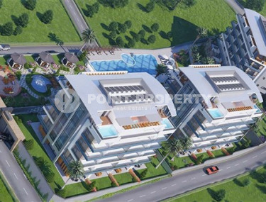 Квартира с одной спальней, 65м², в комплексе на этапе строительства в 800м от моря, Аланья, Каргыджак-id-2388-фото-4