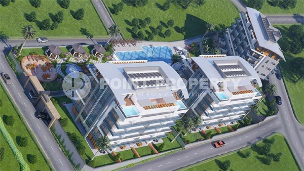 Квартира с одной спальней, 65м², в комплексе на этапе строительства в 800м от моря, Аланья, Каргыджак-id-2388-фото-4