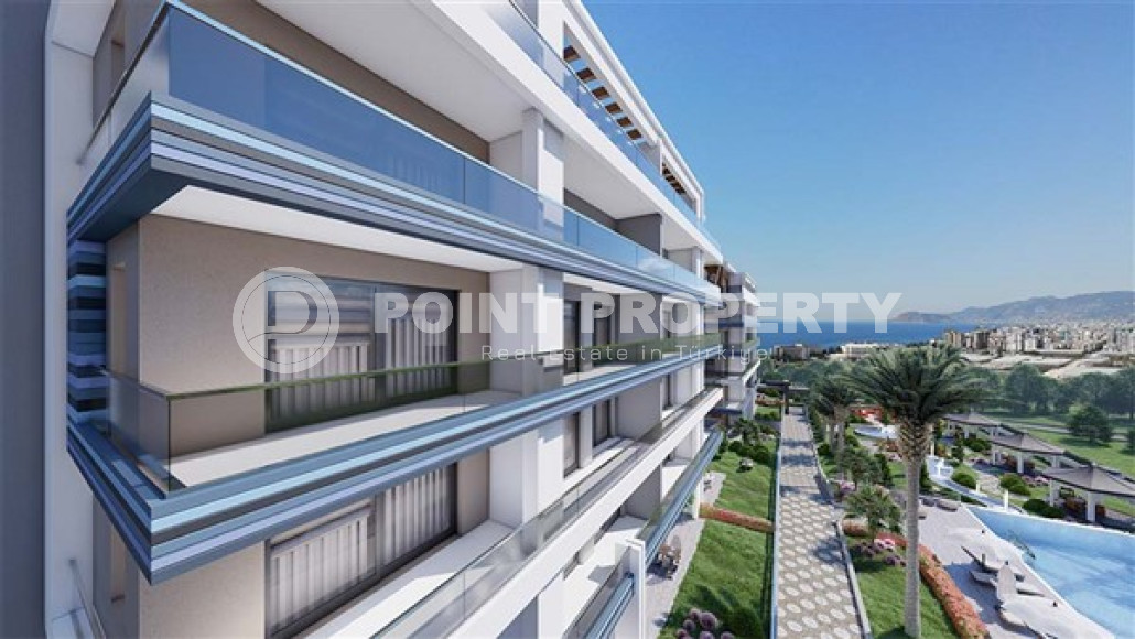 Квартира с одной спальней, 65м², в комплексе на этапе строительства в 800м от моря, Аланья, Каргыджак-id-2388-фото-12