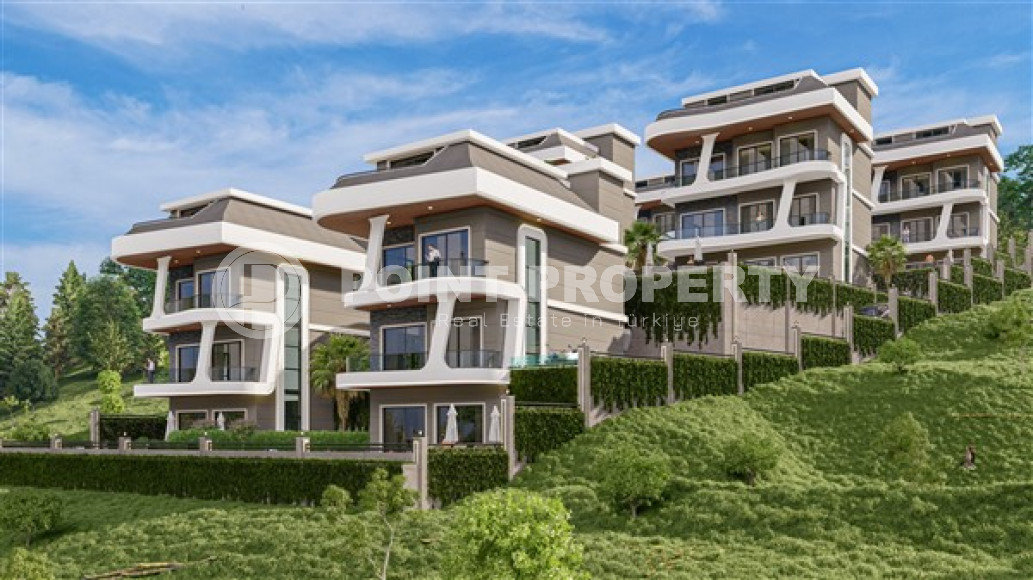 Элитный проект из шести вилл 4+1, 223– 292 м², на этапе строительства в Каргыджаке, Алания с личной инфраструктурой-id-2405-фото-1