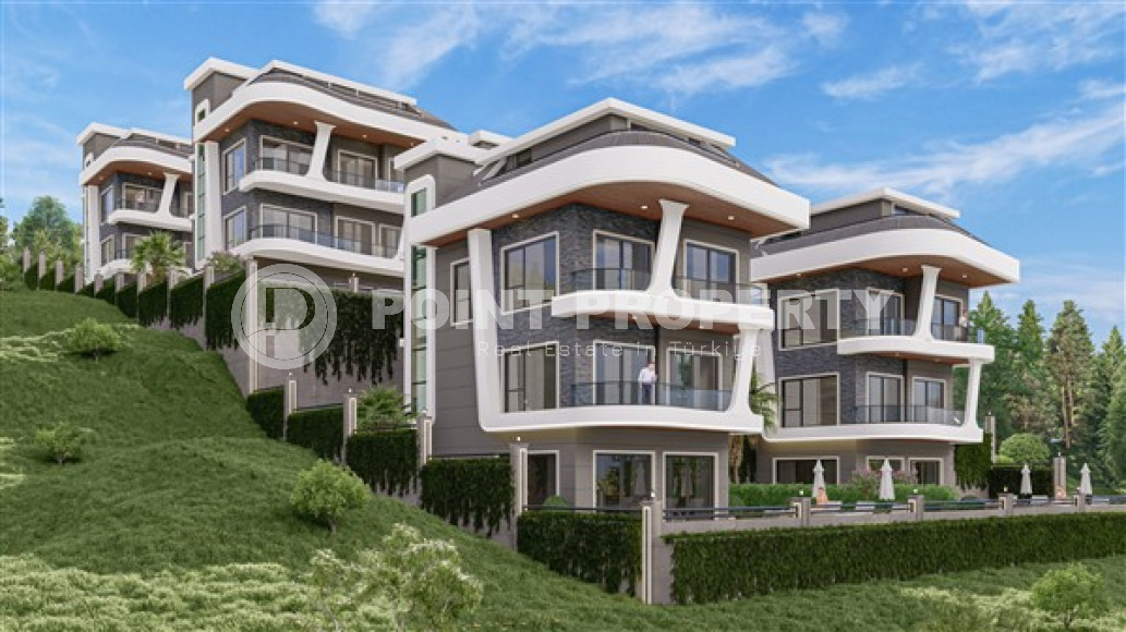 Элитный проект из шести вилл 4+1, 223– 292 м², на этапе строительства в Каргыджаке, Алания с личной инфраструктурой-id-2405-фото-2