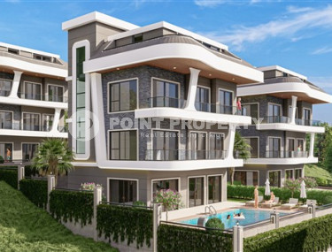 Элитный проект из шести вилл 4+1, 223– 292 м², на этапе строительства в Каргыджаке, Алания с личной инфраструктурой-id-2405-фото-5