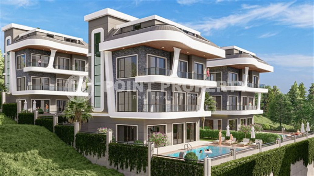 Элитный проект из шести вилл 4+1, 223– 292 м², на этапе строительства в Каргыджаке, Алания с личной инфраструктурой-id-2405-фото-5