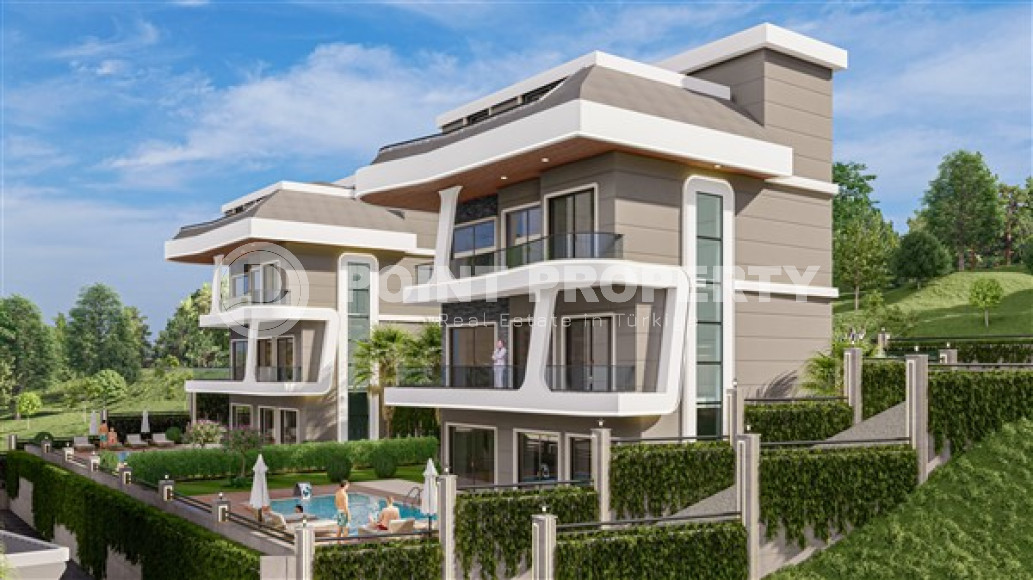 Элитный проект из шести вилл 4+1, 223– 292 м², на этапе строительства в Каргыджаке, Алания с личной инфраструктурой-id-2405-фото-12