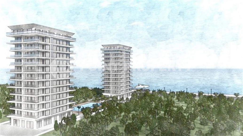 Элитная недвижимость на этапе строительства на берегу Средиземного моря в Махмутларе, Алания, 70-105м²-id-2443-фото-6