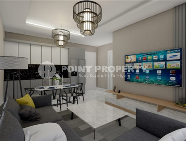 Новая квартира с одной спальней, 50м². в комплексе на этапе строительства в районе Махмутлар, Алания-id-2449-фото-4