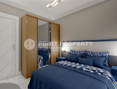 Новая квартира с одной спальней, 50м². в комплексе на этапе строительства в районе Махмутлар, Алания-id-2449-фото-5