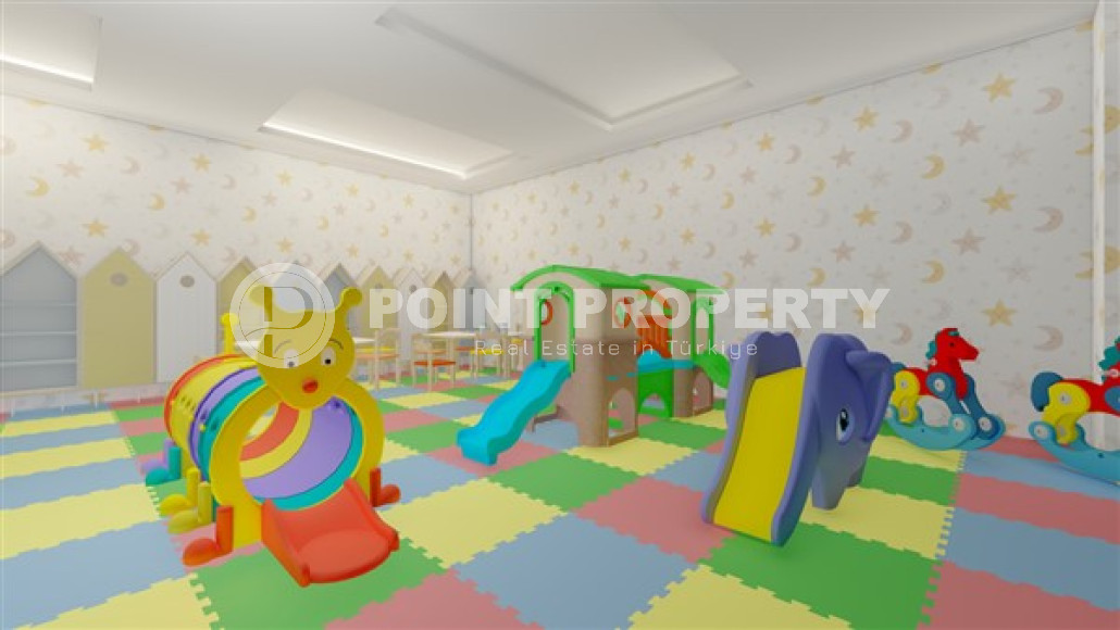 Новая квартира с одной спальней, 50м². в комплексе на этапе строительства в районе Махмутлар, Алания-id-2449-фото-12