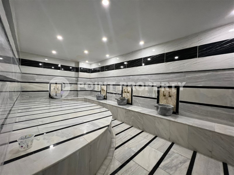 Двухуровневые апартаменты 3+1 в Махмутларе с видом на море и горы, 450 метров к морю-id-1210-фото-55