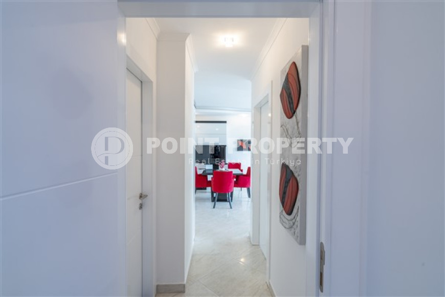 Трехкомнатные апартаменты, 110 м², в новом комплексе с инфраструктурой в 750 м от моря, в районе Верхней Оба, Аланья-id-2513-фото-8