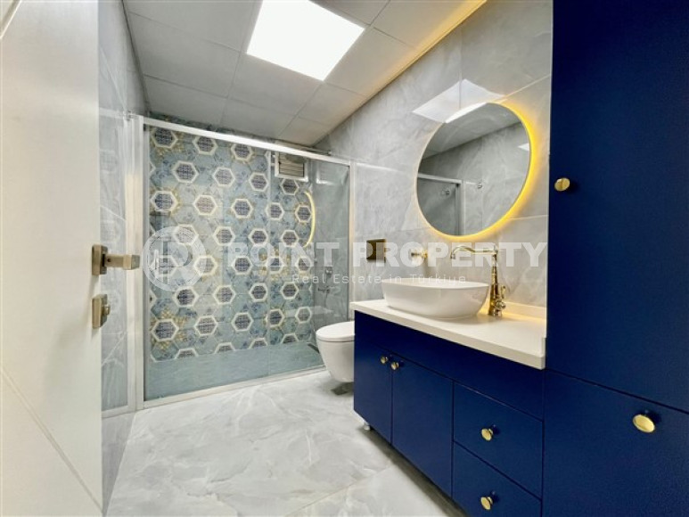 New linear apartment with three bedrooms, 140m², with separate kitchen, 850m from the sea in Oba, Alanya-id-2514-photo-12