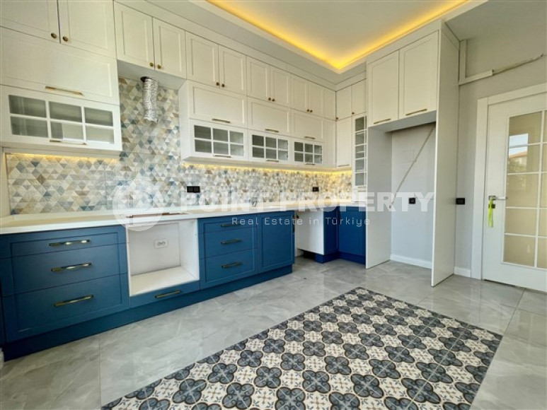 New linear apartment with three bedrooms, 140m², with separate kitchen, 850m from the sea in Oba, Alanya-id-2514-photo-7