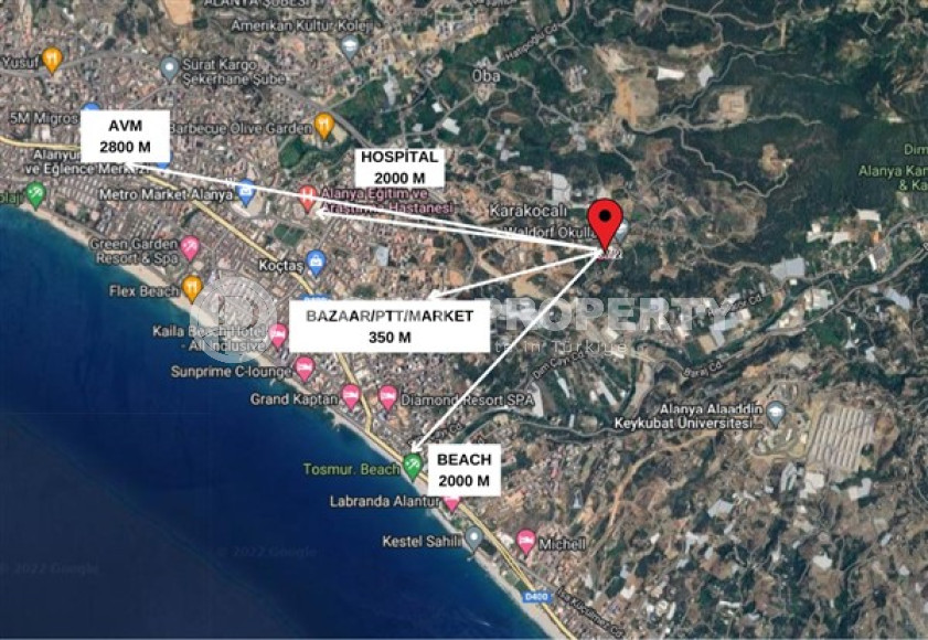 Пентхаус с тремя спальнями, 140м², в резиденции на этапе строительства в районе Оба, Алания-id-2537-фото-5