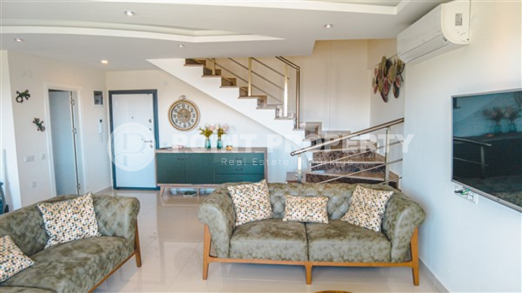 Furnished three-room penthouse, 101m², in a luxury complex in Avsallar, Alanya-id-2588-photo-6