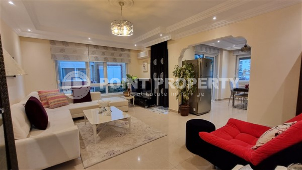 Трехкомнатная квартира с мебелью в комплексе с инфраструктурой, 90 м², в 250 метрах от моря, в районе Оба, Аланья-id-2599-фото-5