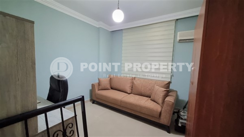 Трехкомнатная квартира с мебелью в комплексе с инфраструктурой, 90 м², в 250 метрах от моря, в районе Оба, Аланья-id-2599-фото-12