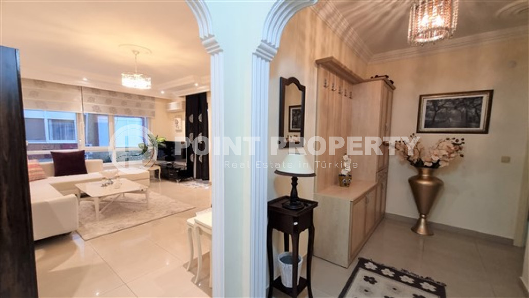 Трехкомнатная квартира с мебелью в комплексе с инфраструктурой, 90 м², в 250 метрах от моря, в районе Оба, Аланья-id-2599-фото-14