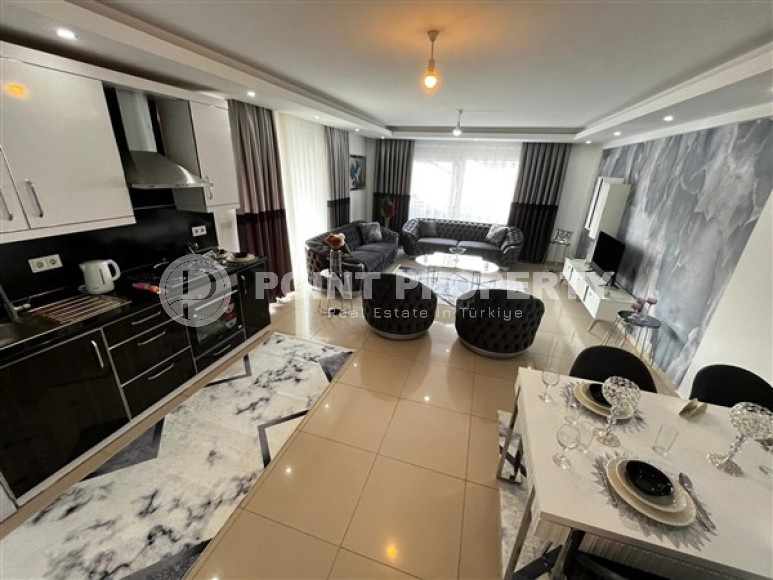 Уютная квартира с двумя спальнями, 112м², в грандиозной элитной резиденции района Каргыджак, Алания.-id-2616-фото-7