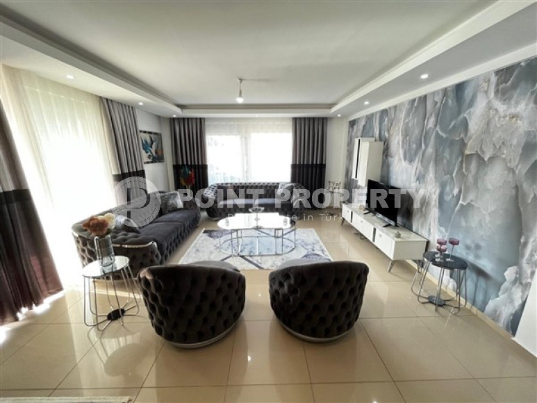 Уютная квартира с двумя спальнями, 112м², в грандиозной элитной резиденции района Каргыджак, Алания.-id-2616-фото-8