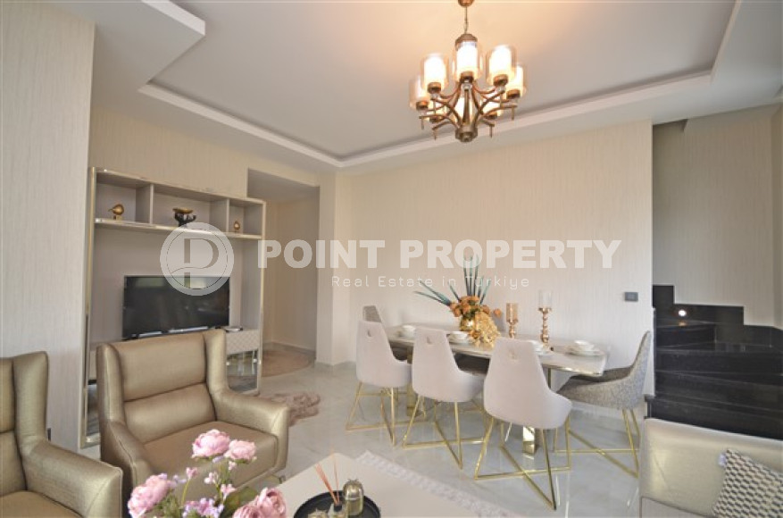 Роскошный, трёхкомнатный пентхаус с изысканным интерьером в районе Каргыджак, Аланья, площадью 124 м2-id-2649-фото-2