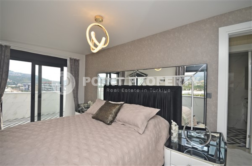 Роскошный, трёхкомнатный пентхаус с изысканным интерьером в районе Каргыджак, Аланья, площадью 124 м2-id-2649-фото-7