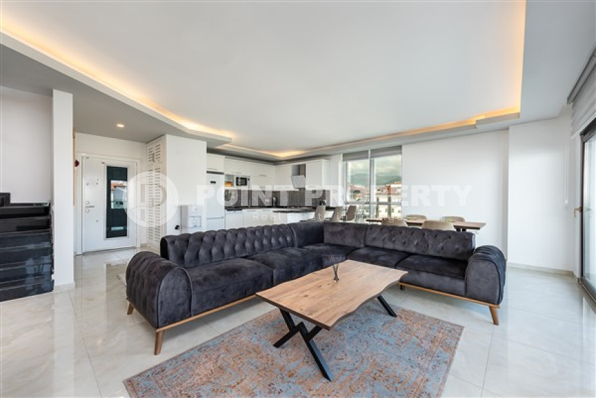 Меблированный пентхаус 4+1, 220м², с потрясающим видом на море и горы в районе Кестель, Алания-id-2693-фото-2