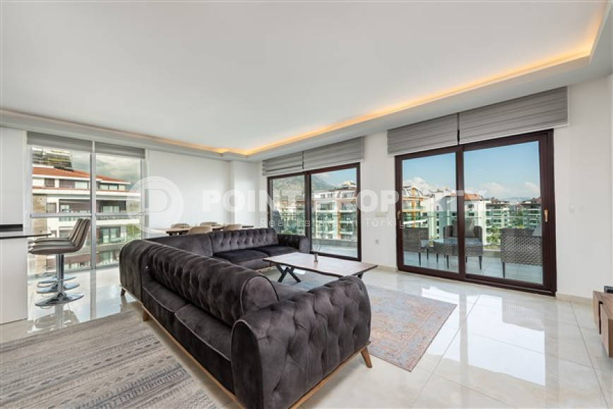 Меблированный пентхаус 4+1, 220м², с потрясающим видом на море и горы в районе Кестель, Алания-id-2693-фото-5