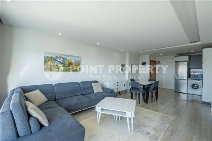 Стильная трехкомнатная квартира, 87м², с видом на море в элитном комплексе Каргыджака, Алания-id-2727-фото-3