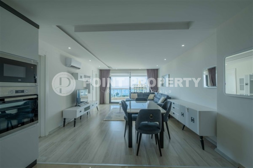 Стильная трехкомнатная квартира, 87м², с видом на море в элитном комплексе Каргыджака, Алания-id-2727-фото-7