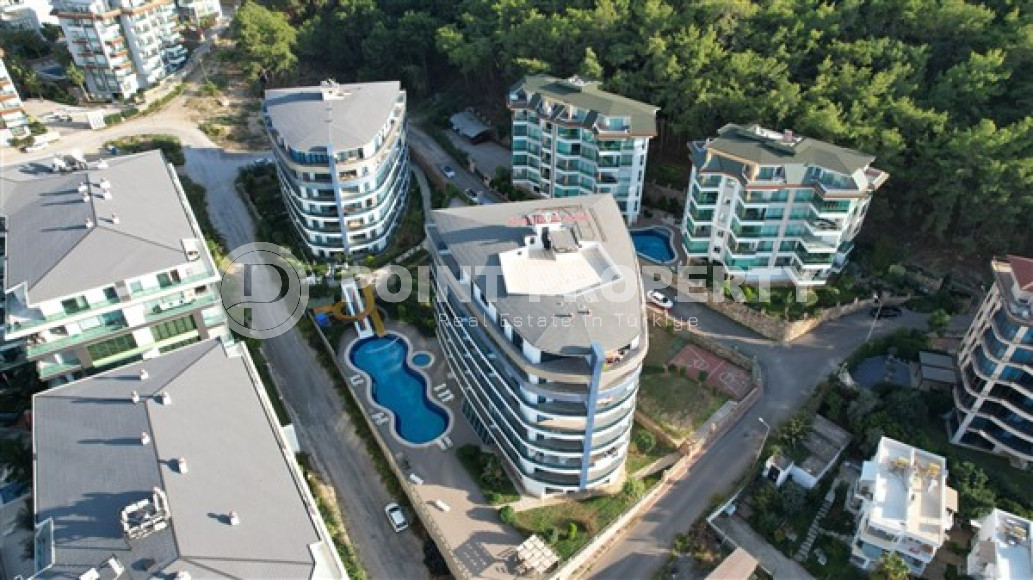 Стильная трехкомнатная квартира, 87м², с видом на море в элитном комплексе Каргыджака, Алания-id-2727-фото-19