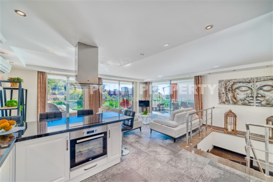 Элитный четырёхкомнатный дуплекс 350 м2, с прямым выходом к бассейну, подходит по получение гражданства, Джикджилли, Аланья-id-2732-фото-4