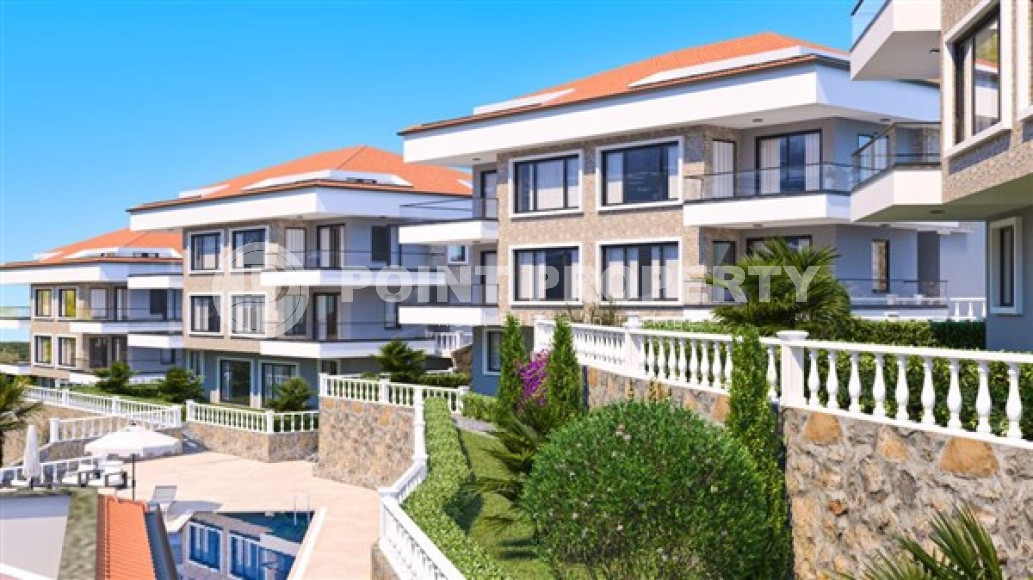 Новый 135 м2 дуплекс 3+2, в строящемся трехэтажном комплексе, Каргыджак, Аланья-id-2771-фото-2