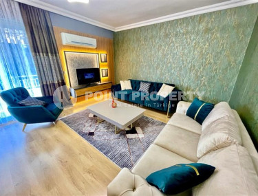Bright, pleasant apartment of 110 m2, in the Oba area, Alanya, with two bathrooms, balconies overlooking the Mediterranean Sea-id-2776-photo-1