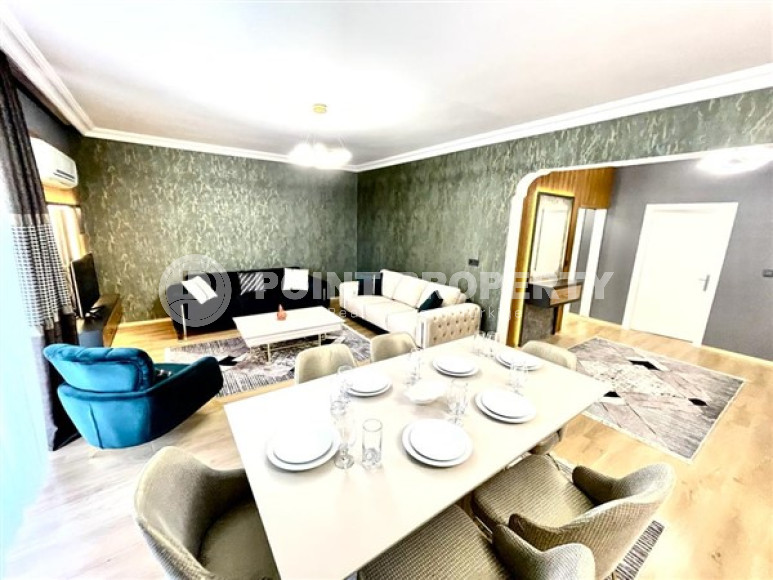 Bright, pleasant apartment of 110 m2, in the Oba area, Alanya, with two bathrooms, balconies overlooking the Mediterranean Sea-id-2776-photo-12