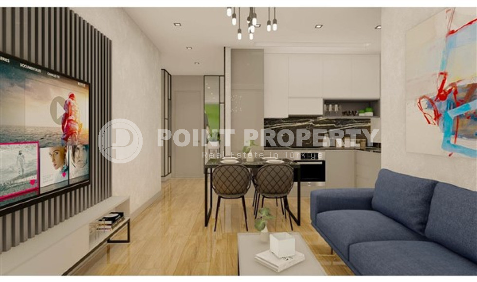 One-bedroom apartment under construction 550 m from the sea, 61 m², in Kargicak area, Alanya-id-2811-photo-11