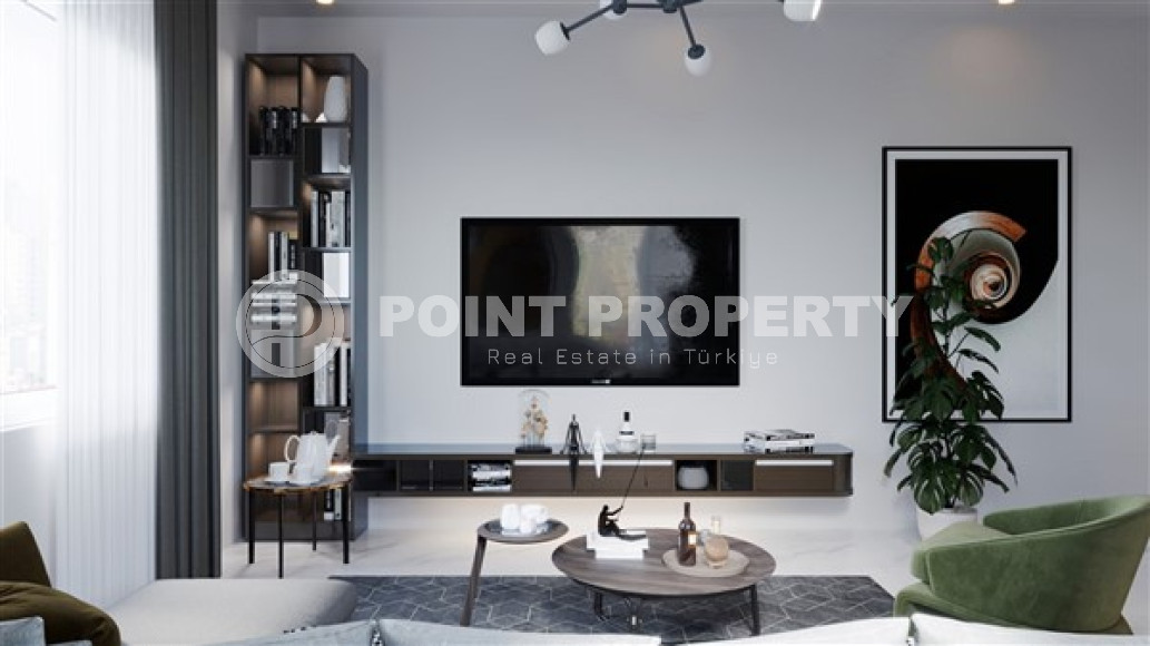 Приятная квартира 1+1 стандартной площади в строящемся доме в районе Конаклы, Аланья-id-2915-фото-3