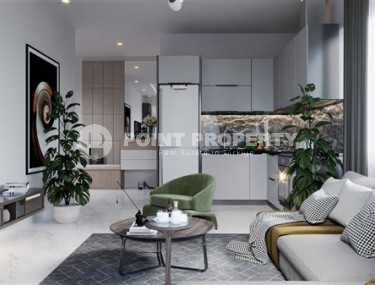 Приятная квартира 1+1 стандартной площади в строящемся доме в районе Конаклы, Аланья-id-2915-фото-4